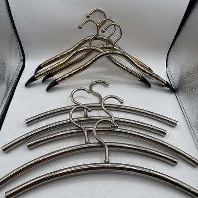 VTG Hollywood Regency MCM Metal Hotel Clothes Coat Tube Hangers Twist 9x - Image 1 of 4