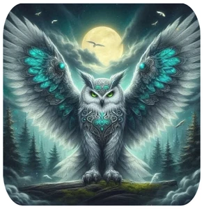 ALMOHADILLA DE RATÓN ALAS DE BÚHO NOCTURNO ALFOMBRILLA DE RATÓN GRUESA 9" X 7" - Imagen 1 de 7