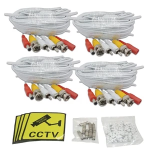 4 x 60ft Security Camera BNC Cable,Video Audio with Power for CCTV Camera Ins... - Picture 1 of 9