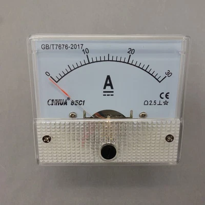DC 30A Analog Ammeter Panel AMP Current Meter 85C1 0-30A DC direct Connect - Image 1 of 4