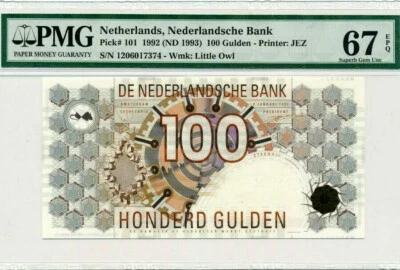 1992 Netherlands 100 Gulden PMG67 EPQ SUPERB GEM UNC <P-101> - Image 1 of 2