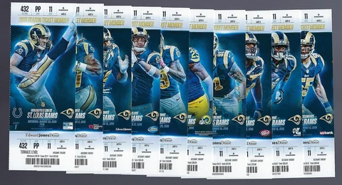 TODD GURLEY DEBUT & FIRST TD - 2015 NFL FINAL YEAR ST LOUIS RAMS FULL TICKETS Cover