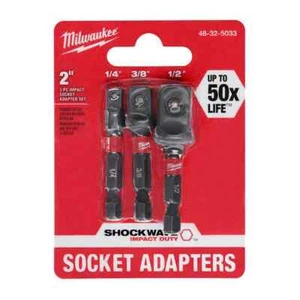 Milwaukee Socket Adapter Set Impact Duty Hex Shank 1/4 1/2 3/8 in. Driver Pack - Picture 1 of 11