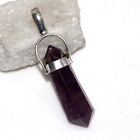925 Silver Plated-Amethyst Point Pendant Jewelry 1.5" JW