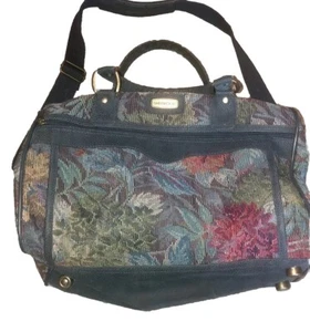 VTG Sherwood Tapestry Travel Bag Floral Carry-On Luggage Overnight Bag Suit Case - Picture 1 of 9