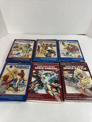 Intellivision Games w/boxes, overlays & cartridges Untested Lot 6 - Image 1 of 4