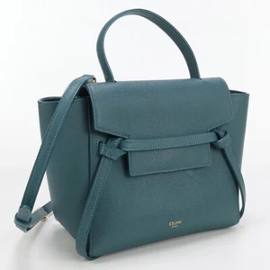 CELINE 18900 3ZVA Handtasche Nano Gürteltasche 2WAY Handtasche Leder Türkis Damen - Bild 1 von 10