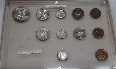 1955 PD&S UNC Set in Seitz Holder - Uncirculated w/Toning 11 Coins Total - Image 1 of 2