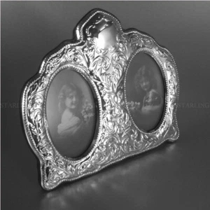 VICTORIAN SILVER FRAME PHOTO FRAME MEASURE. 925 STERLING SILVER MAHOGANY BACK - V2 - Picture 1 of 5