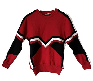 Vintage 90s Elite Cheerleading Sweater Sz 34 M Red Black Cheer Costume Rare USA - Picture 1 of 10