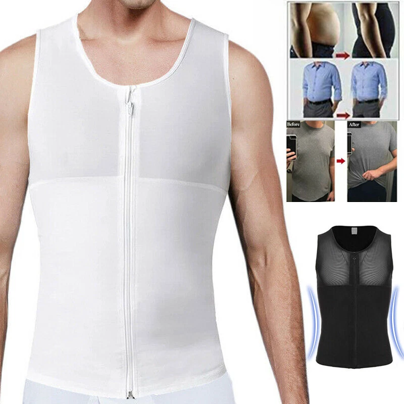 EE. UU. Hombres Adelgazante Body Modelador Chaleco Moobs Pecho Compresión Camisa Camiseta sin Mangas Ajustador Foto 1 de 4