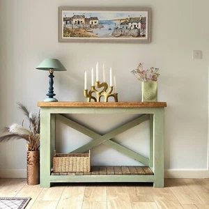 Console Table with Storage, Hallway Table with Shelf, Rustic Entryway Table - Picture 1 of 10