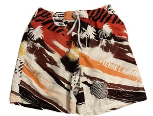 Pierre Cardin Men’s 2XL Shorts Swim Shorts Colorful Sunset Beach Palms - Picture 1 of 9