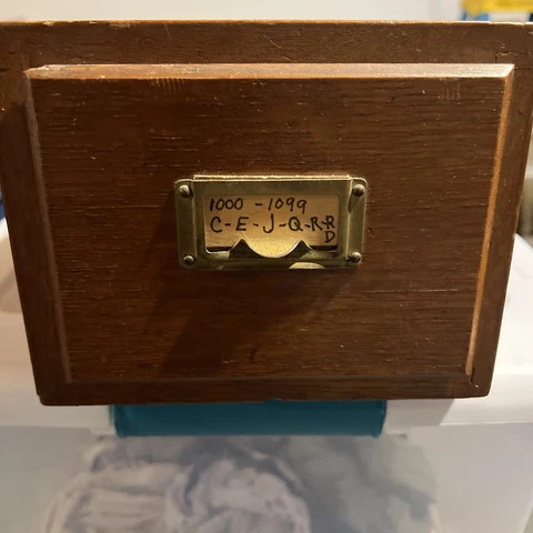 Antique Library Bureau Weis Makers Oak Catalog Cards Single Drawer Cabinet Cover