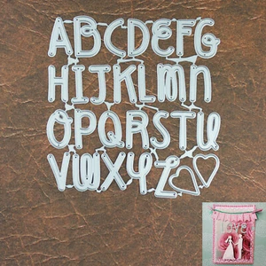 Loop De Loop Alphabet w Hearts Cutting & Embossing Dies – Capital Letters Cards - Picture 1 of 3