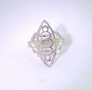 Sterling Silver Filigree Diamond Cut PURE Sterling Silver Ring Size 6 PSR12 - Picture 1 of 3