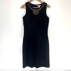 Banana Republic Gemstone Collar Sleeveless Sheath Wool Blend Dress Size 6 - Picture 1 of 10