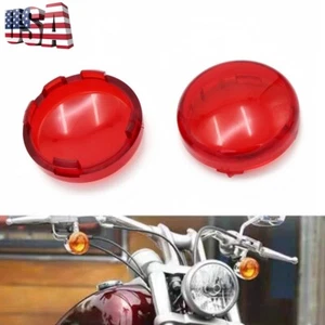 Red Turn Signal Lens for Harley Dyna/Softail 2000-2018 - Picture 1 of 7