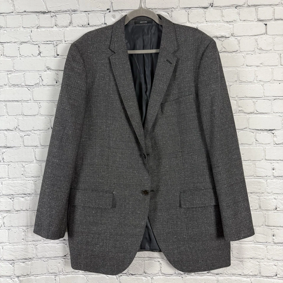 Abrigo Blazer Chaqueta Club Monaco Para Hombres 44R Grant Fit Deportivo Lana Seda Gris Carbón Foto 1 de 4