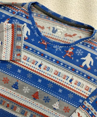 Brooks Run Merry Long Sleeve Shirt Running Casual Holidays Womens Large Blue - Image 1 of 4