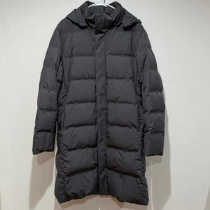Uniqlo Men Seamless Down Long Coat Puffer Jacket Large L Water Repellent Grey - Picture 1 of 10