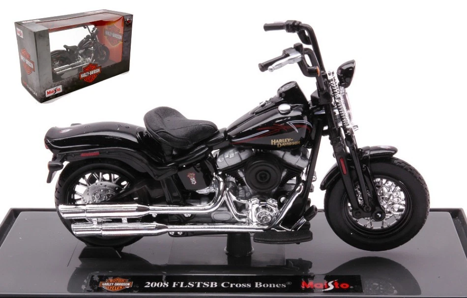 MAISTO MI18867Z HARLEY DAVIDSON FLSTSB CROSS BONES 2008 BLACK 1:18 Modellino - Immagine 1 di 1