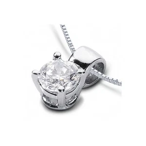 3ct D SI1 Round Earth Mined Certified Diamond 18k Gold Classic Solitaire Pendant - Picture 1 of 4