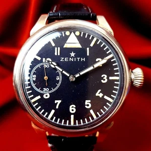 Vintage Zenith Men's Watch Military Style Marriage Swiss Wristwatch Serviced - Picture 1 of 17