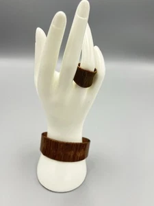 Wire Wrapped Copper Cuff Handmade Bangle Bracelet & Ring Size 7.5 Adjustable - Picture 1 of 8