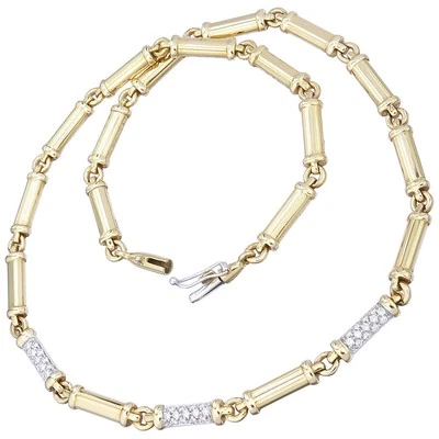 Wempe Collier Brillanten 750er Weiß- und Gelbgold  Box Zertifikat Vintage - Bild 1 von 4