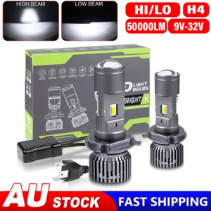 2X H4 9003 Mini Bi-LED Projector Lens Headlight Globes Bulbs Hi/Lo Retrofit RHD - Picture 1 of 12