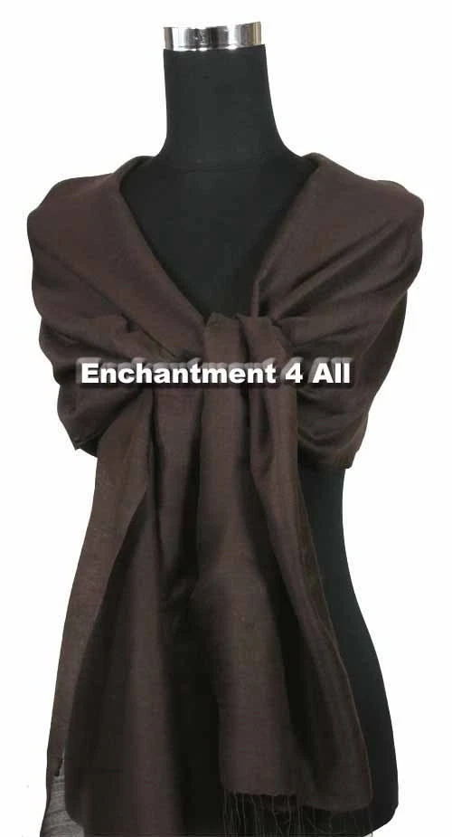 New Large Wedding Bridal Silk Scarf Shawl Wrap, Brown - Image 1 of 2