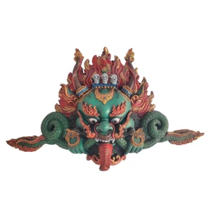 Bhairav Maske 10" Mahakala Handarbeit Wandbehang Skulptur Wanddeko religiös - Bild 1 von 5