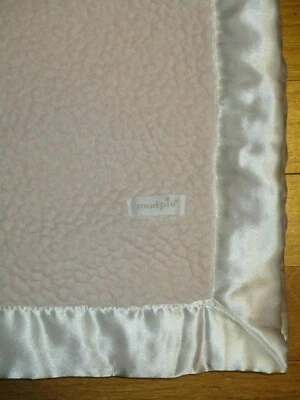 HTF Mud Pie Pink Sherpa & Satin Baby Blanket/Lovey - Image 1 of 4