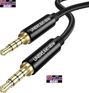 UNBREAKcable AUX Cable 3.5mm - 1.2M Nylon Braided Audio Cable (J413) - Picture 1 of 6