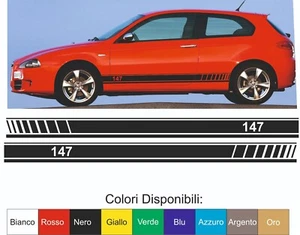 kit adesivi STICKERS compatibile Alfa Romeo 147  Fasce laterali scritta 147 - Imagen 1 de 1