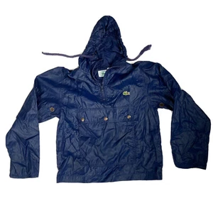 lacoste womens vintage pull over windbreaker blue Size Small 8-10 Hooded String - Picture 1 of 10