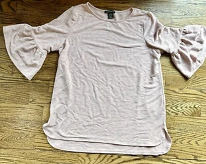 Adrianna Papell Bell Sleeve Top Heather Pink  Lightweight Women's Sz Small EUC - Picture 1 of 4