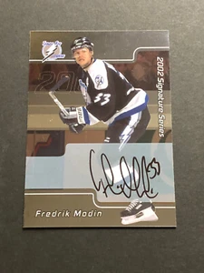 Fredrik Modin Lightning Signed 2001-2002 ITG BAP Card #70 Auto Autograph - Picture 1 of 2