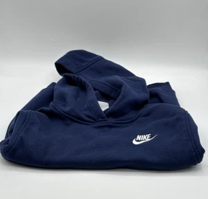 Nike Sportswear Club Youth Pullover Fleece Hoodie [BV3757-410] Navy/White - M - Picture 1 of 4