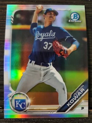 2019 BOWMAN CHROME REFRACTOR MLB ROOKIE CARD #BDC-9 JACKSON KOWAR KC ROYALS - Image 1 of 2