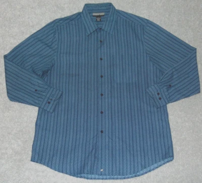 Camisa Andrew Fezza Manga Larga Hombre Talla Grande Poliéster Azul Estampado Foto 1 de 4