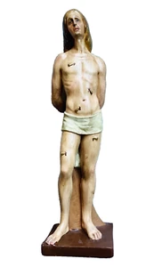 GRANDE STATUINA VINTAGE IN GESSO SAN SEBASTIANO SACERDOTI ALTARE CAMERA STATUINA - Foto 1 di 15