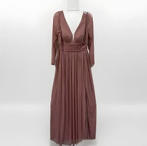 AZAZIE Desert Rose Long Mesh Dress Size 14 Long Sleeve - Picture 1 of 19