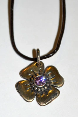  PANDORA CUERO MARGARITA FLOR PULSERA 925 COLGANTE ENCANTO Foto 1 de 4