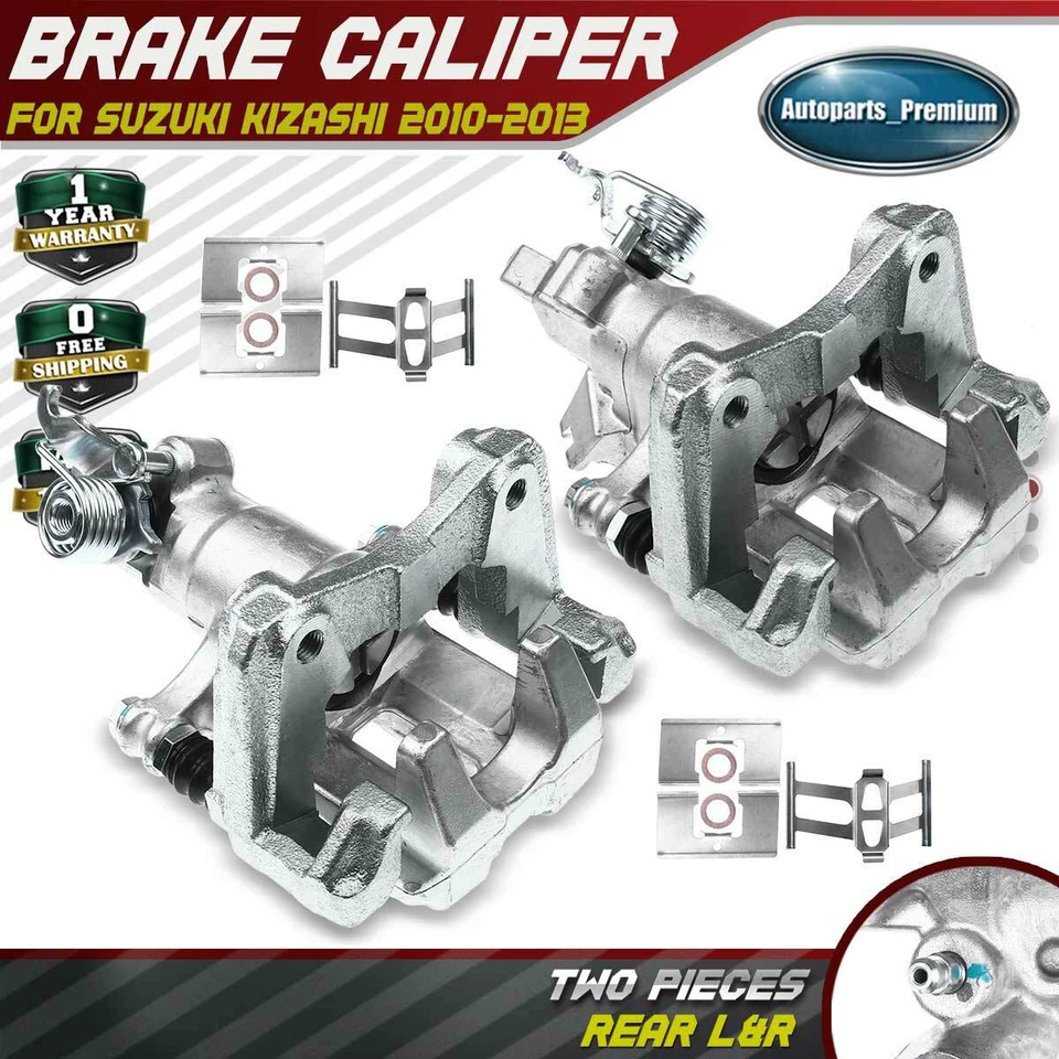 Par de pinzas de freno de disco laterales traseras con soporte para Suzuki Kizashi 2010 2012 2013 Foto 1 de 4