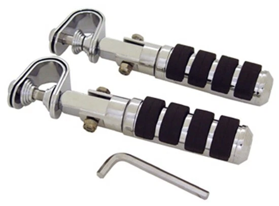 Abrazadera cromada en estriberas antivibración para Harley Chopper Bobber Dyna Softail 24058 Foto 1 de 1