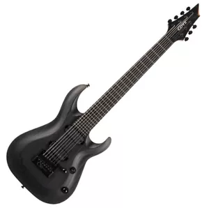 Cort KX707 Evertune Open Pore Black 7 corde chitarra elettrica tasti inox - Foto 1 di 11