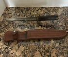 Ww2 Fighting Knife Made From M1905 Bayonet W/ Leather Scabbard.