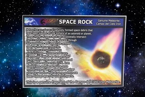 Space Rock On a Card! Campo del Cielo Iron Meteorite Specimen on Colour Postcard - Picture 1 of 5